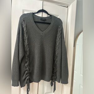 Lane Bryant Charcoal V-Neck Sweater
